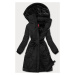 Černá dámská zimní bunda ke kolenům (M-21601)