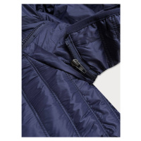 Tmavě modrá prošívaná dámská bunda s kapucí model 16149284 - 6&8 Fashion