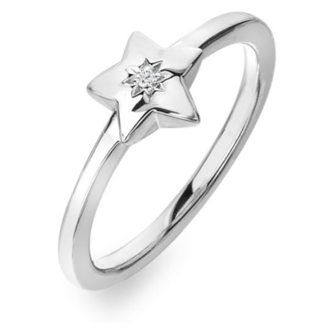 Hot Diamonds Hravý stříbrný prsten s diamantem Most Loved DR242
