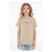 Dětské bavlněné tričko Tommy Hilfiger hnědá barva