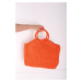 Oranžová slamená kabelka do ruky Nasya