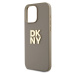 PU Leather Stack Logo Wrist Strap Zadní Kryt pro iPhone 15 Pro Max Beige DKNY