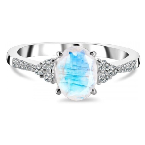 Klenoty Amber Luxusní stříbrný prsten měsíční kámen a topaz Extraordinary