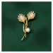 Éternelle Brož s perlou a zirkony Carlota - květina B7178-8850757901 Zlatá