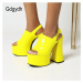 Pruhované sandály s asymetrickým podpatkem Party GoodDayGirl Fashion