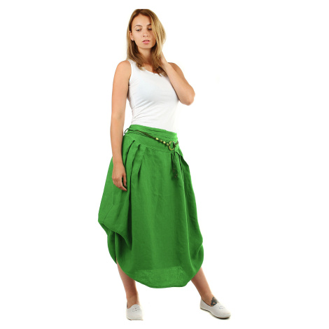 Dámská dlouhá balonová sukně lněná