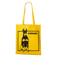 Plátěná taška s potiskem plemene Dobrman - skvělý dárek pro milovníky psů