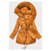 Oranžová dámská bunda parka s kožešinou (5M762-254)