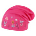 Bavlněná čepice Dráče - Pepe 18, neonově růžová, kytičky Barva: Růžová
