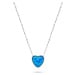 Brilio Silver Slušivý stříbrný náhrdelník Srdce s opálem NCL74WB