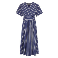 Šaty woolrich striped poplin long dress modrá