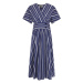 Šaty woolrich striped poplin long dress modrá