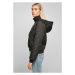 Ladies Oversized Diamond Quilted Pull Over Jacket - black