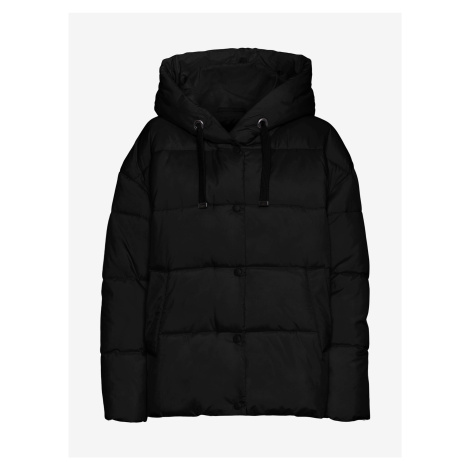 Černá prošívaná zimní bunda s kapucí VERO MODA CURVE Gemma Holly