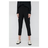 Kalhoty Sisley dámské, černá barva, přiléhavé, high waist