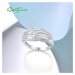 Třpytivý prsten ze stříbra s propletením FanTurra