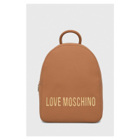 Batoh Love Moschino dámský, hnědá barva, malý, s aplikací