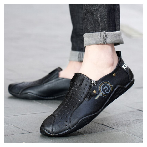 Nazouvací kožené boty pánské v retro stylu vintage MIXI FASHION