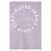 Dětské bavlněné tričko Guess fialová barva