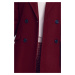 Dvouřadový dlouhý kabát na knoflíky s kapsami - BORDO
