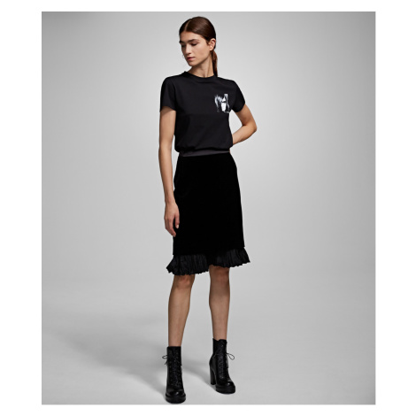 Sukně Karl Lagerfeld Karl X Carine Velvet Skirt - Černá