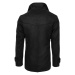 Pánský kabát černá barva s knoflíky a zipy CX0440
