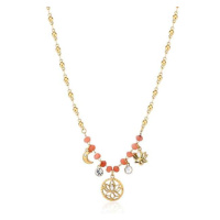 Brosway Půvabný pozlacený náhrdelník s korálky a přívěsky Chakra BHKN087