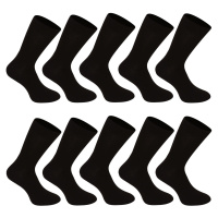 10PACK ponožky Nedeto vysoké bambusové černé (10NDTP001)