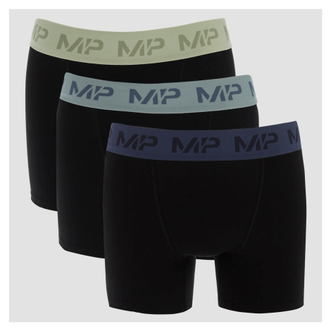 MP pánské boxerky s barevným páskem (3 ks) – černé / ledově zelené / ocelově modré / ledově modr