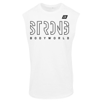 BodyWorld Pánské triko bez rukávů STRONG LINES bílá M