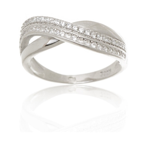 Dámský stříbrný prsten s čirými zirkony STRP0541F Ego Fashion