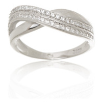 Dámský stříbrný prsten s čirými zirkony STRP0541F