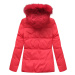 Červená krátká dámská zimní prošívaná bunda (7694)