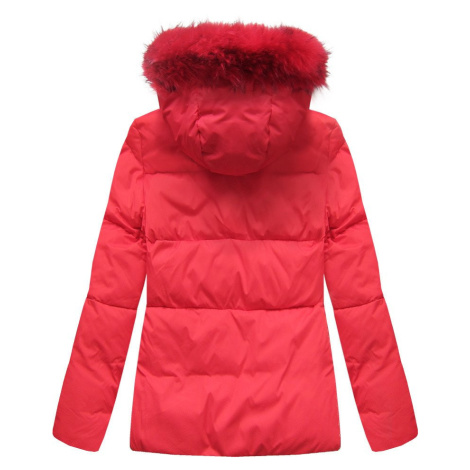 Červená krátká dámská zimní prošívaná bunda (7694) LIBLAND