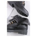 Černé šněrovací kotníkové boty 5-25220