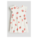 H & M - Žerzejové šaty's volánky - bílá