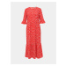 Červené květované midi šaty Miss Selfridge