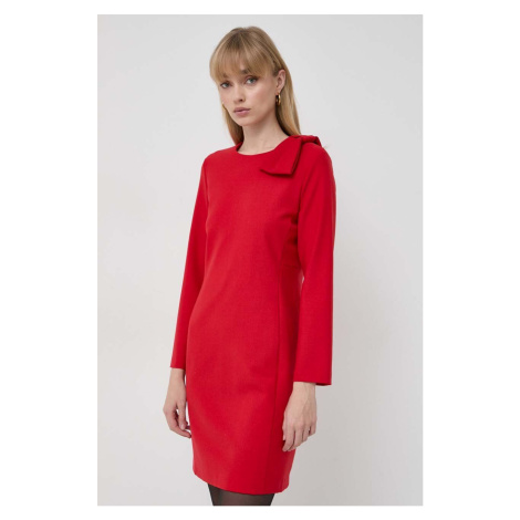 Šaty z vlněné směsi Marella červená barva, mini