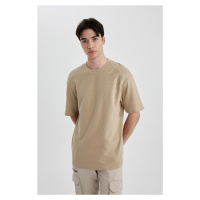 DEFACTO Comfort Fit Crew Neck Printed Short Sleeve T-Shirt