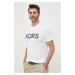Bavlněné tričko Michael Kors bílá barva, s aplikací