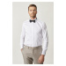 ALTINYILDIZ CLASSICS Men's White White Tuxedo Collar Tailored Slim Fit Slim Fit Shirt