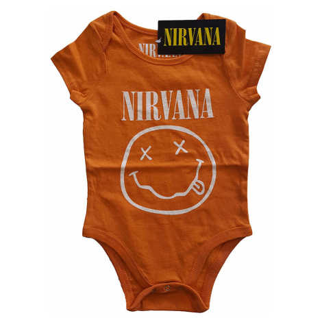 Nirvana kojenecké body tričko, White Smiley Orange, dětské RockOff