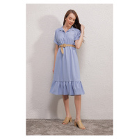 Bigdart 2292 Belted Dress - Blue