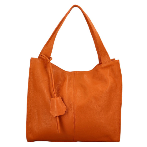 Luxusní kožená kabelka Vera, tmavě oranžová Delami Vera Pelle