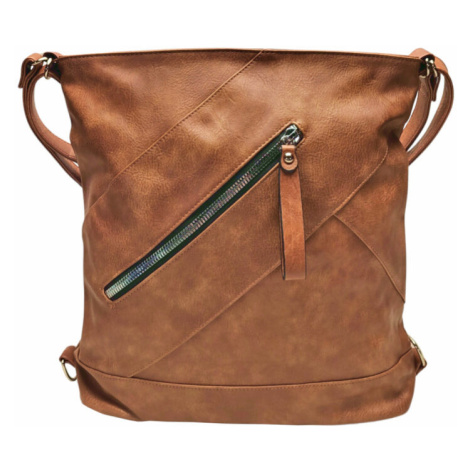 Velký středně hnědý kabelko-batoh s kapsou Tapple