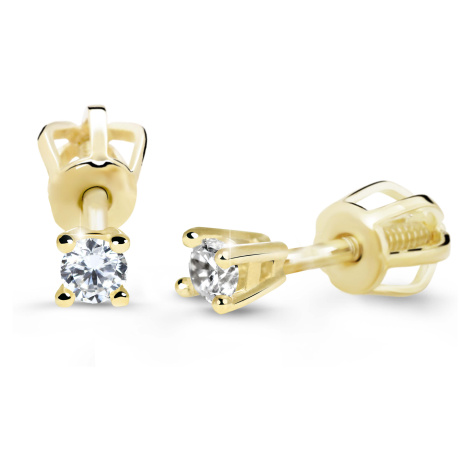 Cutie Diamonds Minimalistické náušnice pecky ze žlutého zlata s brilianty DZ60129-30-00-X-1 Cutie Jewellery