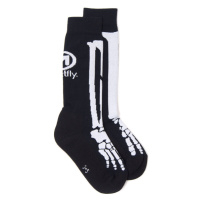 Meatfly ponožky Bones Long Socks – CO A – Black | Černá