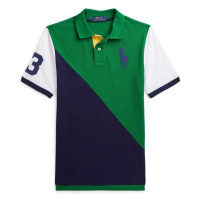 Dětská bavlněná polokošile Polo Ralph Lauren zelená barva, 323942107001