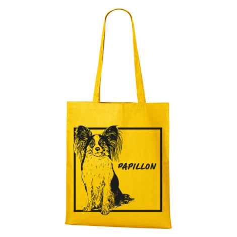 Plátěná nákupní taška s potiskem plemene Papillon - dárek pro milovníky psů BezvaTriko