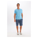 DEFACTO Regular Fit Short Sleeve Pajama Set with Shorts